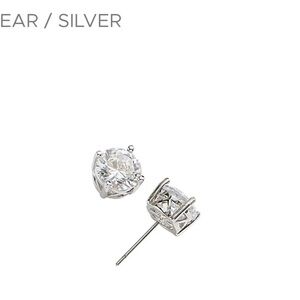 Park Lane Impression Clear Silver Stud Earrings